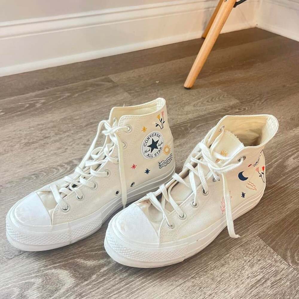 Converse Women's White and Cream Trainers